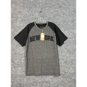 US Moda T Shirt Mens Large Gray New York Spell Out Short Sleeve Crew Neck Casual